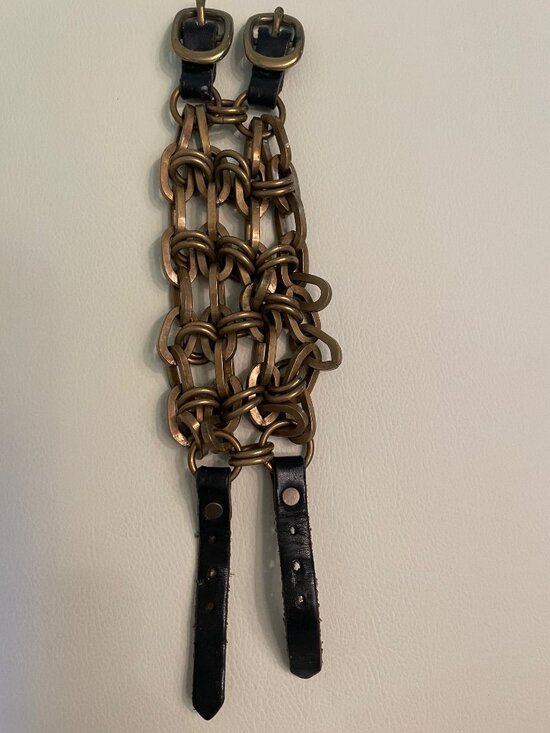 Sogoli Brass and Leather Multi Strand Bracelet - Picture 5 of 7